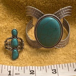 Turquoise ring, and bracelet combo